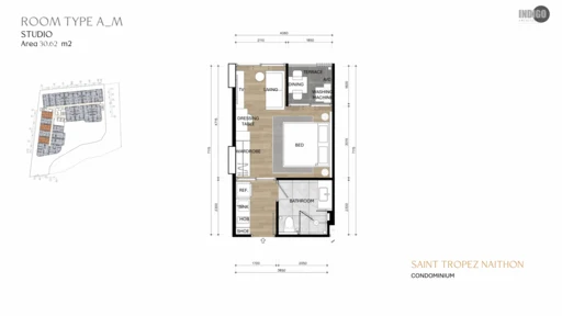 108 Studio, type A_M Saint Tropez Naithon