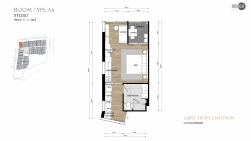107 Studio, type A4 Saint Tropez Naithon