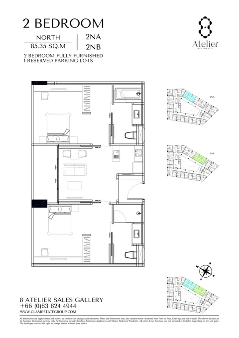 8307 2NA/2NB · 2 bedrooms 8 Atelier Residence