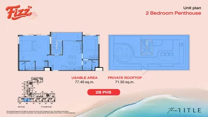 Penthouse deux chambres · 2B PH5 #A708