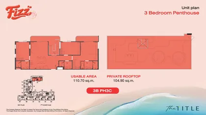 Three-bedroom penthouse · 3B PH3C #A714