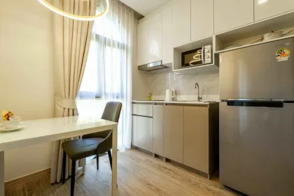Современная 1-комнатная квартира в аренду в Palmetto Park Residence, пляж Карон