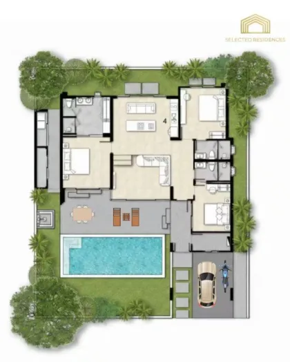 3-Bedroom Pool Villa for Long-Term Rent in Trichada Azure, Bang Tao