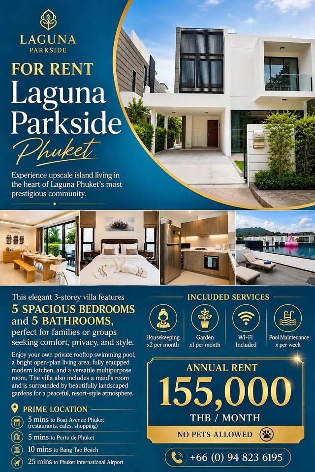 Роскошная вилла с 5 спальнями и бассейном в Laguna Parkside, Пхукет