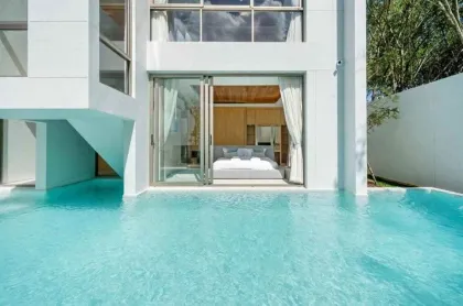 บ้านวิลล่าสมัยใหม่ 4 ห้องนอน 4 ห้องน้ำให้เช่าในบางเทา