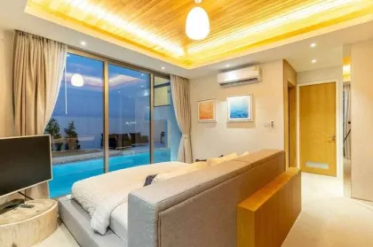 บ้านวิลล่าสมัยใหม่ 4 ห้องนอน 4 ห้องน้ำให้เช่าในบางเทา