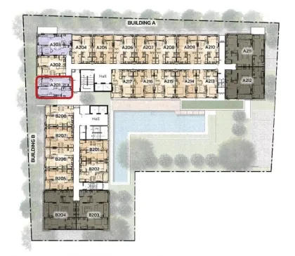 1-комнатная квартира в аренду в The Ozone Condominium, Банг Тао