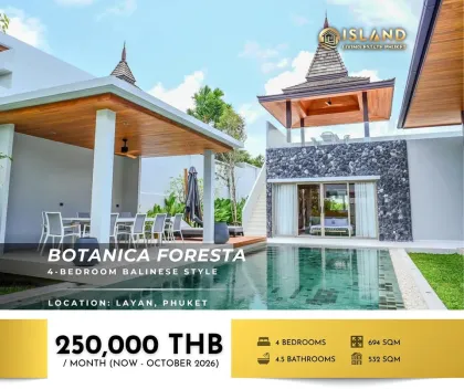 Villa Balinesa de Lujo con 4 Dormitorios en Botanica Foresta, Layan Phuket