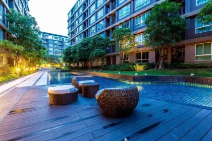 1-комнатная квартира с видом на бассейн в D Condo Creek Kathu