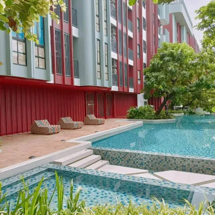 Современная 1-комнатная квартира The Base Bukit рядом с Central Phuket
