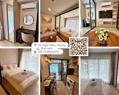 Apartamento acogedor de 1 dormitorio con vista a la piscina en The Origin Kathu - Patong