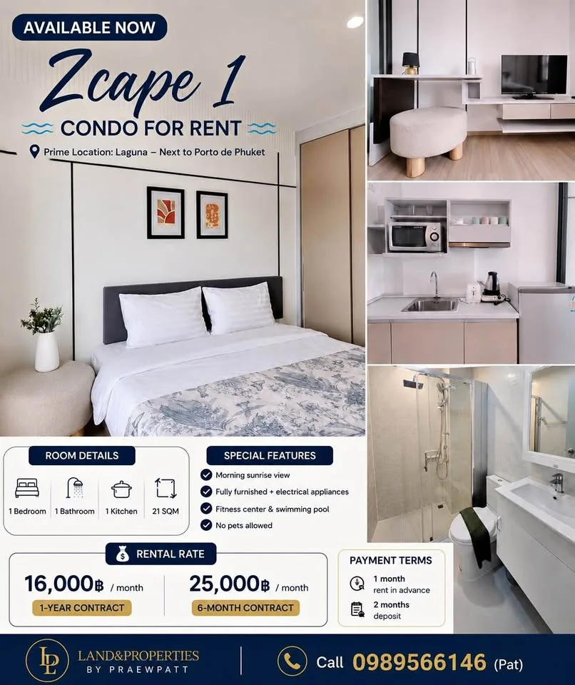 Apartamento de 1 dormitorio en alquiler en Laguna, Phuket
