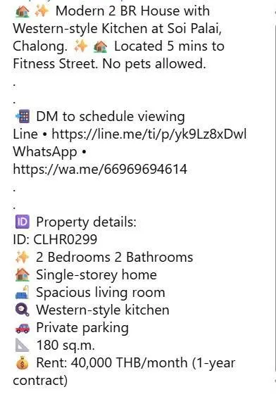 Haus mit 2 Schlafzimmern und westlicher Küche in Chalong