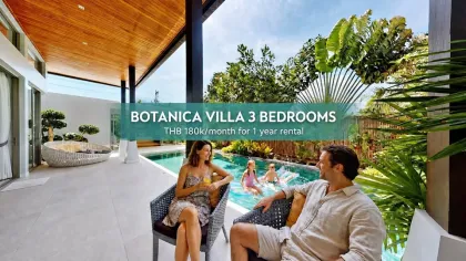 Villa privada de 3 habitaciones con piscina en Botanica The Residence, Cherng Talay