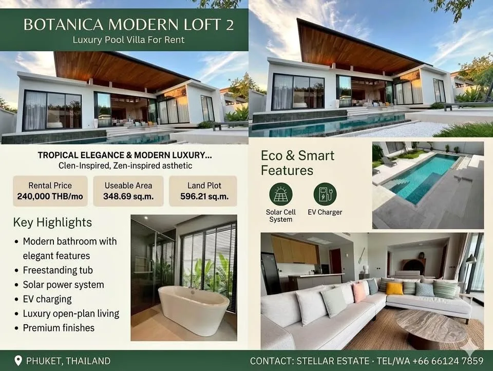 Роскошная вилла с 4 спальнями и бассейном в Botanica Modern Loft 2, Таланг