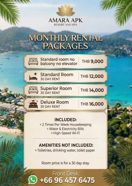 1-комнатная квартира с 1 ванной в аренду в Amara APK Resort & Spa, Патонг