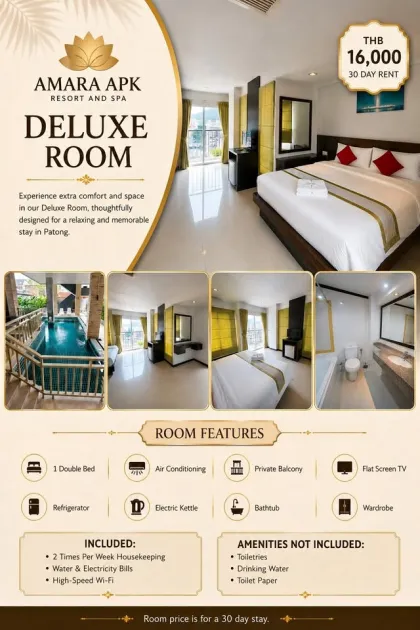 1-комнатная квартира с 1 ванной в аренду в Amara APK Resort & Spa, Патонг