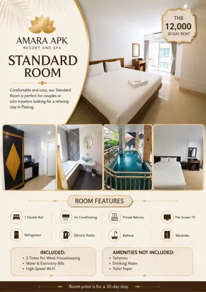1-комнатная квартира с 1 ванной в аренду в Amara APK Resort & Spa, Патонг