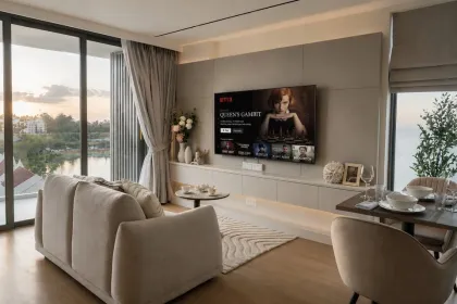 Апартаменты с 1 спальней и видом на озеро в аренду в The Aqua Condo, Чернг Талай
