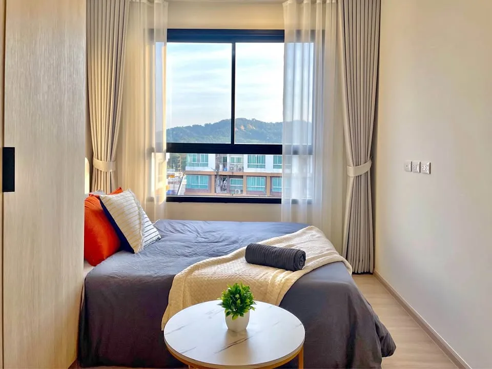 อพาร์ตเมนต์ 1 ห้องนอนพร้อมเฟอร์นิเจอร์ครบครัน พร้อมสระว่ายน้ำและฟิตเนส ที่ Dcondo Reef, กะทู้