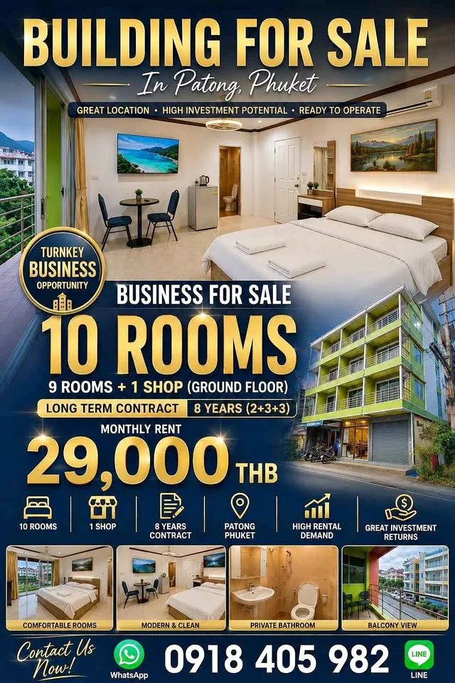 Negocio de 10 habitaciones en alquiler en Patong, Phuket