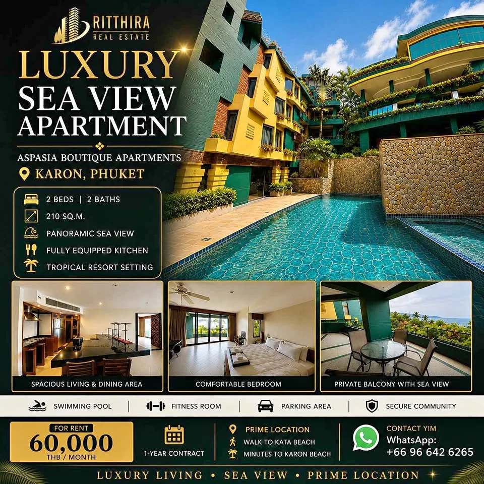 Luxury Sea View 2-Bedroom Apartment in Karon, Phuket
