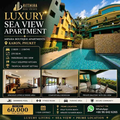 Luxury Sea View 2-Bedroom Apartment in Karon, Phuket