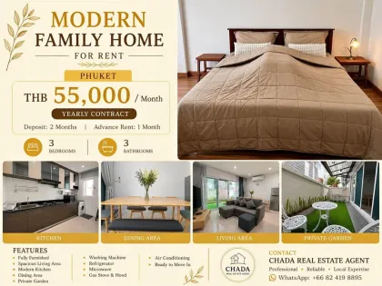 Modern 3-Bedroom Family Home for Rent in Supalai Primo Chalong