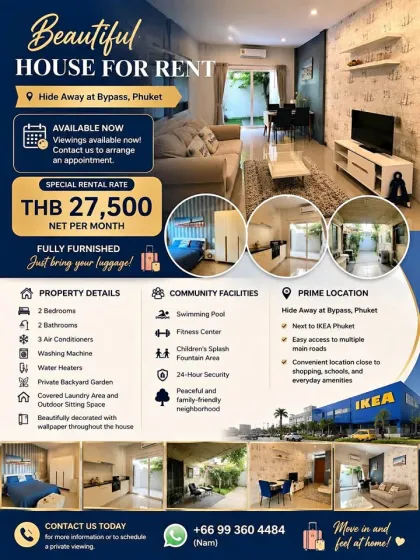 Schöne vollmöblierte 2-Zimmer-Villa zur Miete in Phuket