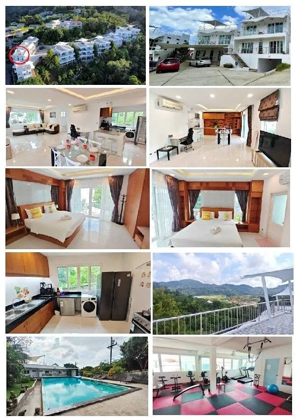 วิลล่า 2 ห้องนอน พร้อมสระว่ายน้ำและฟิตเนสให้เช่า ใกล้วัดฉลอง ภูเก็ต
