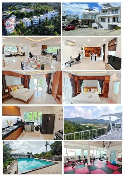 วิลล่า 2 ห้องนอน พร้อมสระว่ายน้ำและฟิตเนสให้เช่า ใกล้วัดฉลอง ภูเก็ต