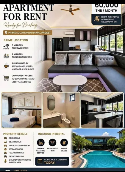 2 Schlafzimmer 2 Badezimmer Wohnung zur Miete in Rawai