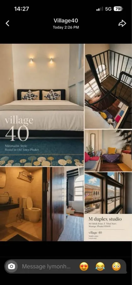 Apartamento dúplex de 1 hab y 1 baño en el casco antiguo de Phuket