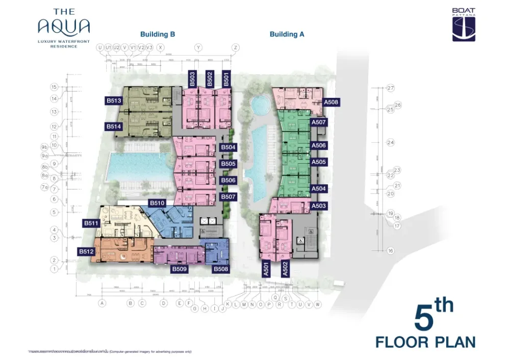 Moderne 1-Zimmer-Wohnung zur Miete in The Aqua, Boat Avenue