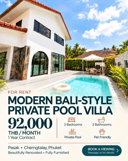 Moderne Bali-Stil Privatpool Villa zur Miete in Cherngtalay