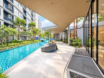 Apartamento moderno de 2 habitaciones con vista a la piscina en D Condo Reef Kathu