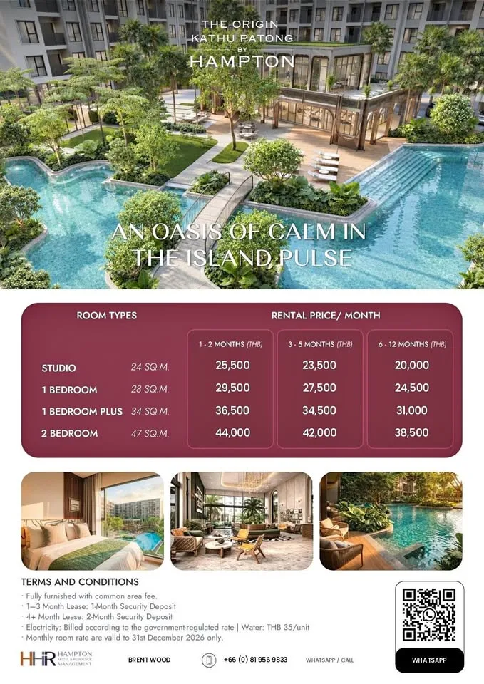 The Origin Kathu Patong 完全家具配置2卧室公寓