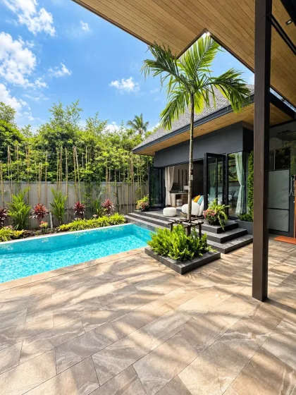 Luxus 4-Schlafzimmer-Poolvilla zur Miete in Suksan Fusion, Rawai