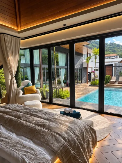 Luxus 4-Schlafzimmer-Poolvilla zur Miete in Suksan Fusion, Rawai