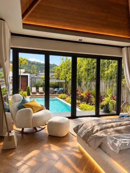 Luxus 4-Schlafzimmer-Poolvilla zur Miete in Suksan Fusion, Rawai