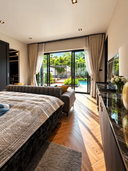 Luxus 4-Schlafzimmer-Poolvilla zur Miete in Suksan Fusion, Rawai
