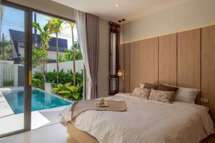 Villa con piscina cerca de playa Rawai - 3 hab. y 3 baños, amueblada