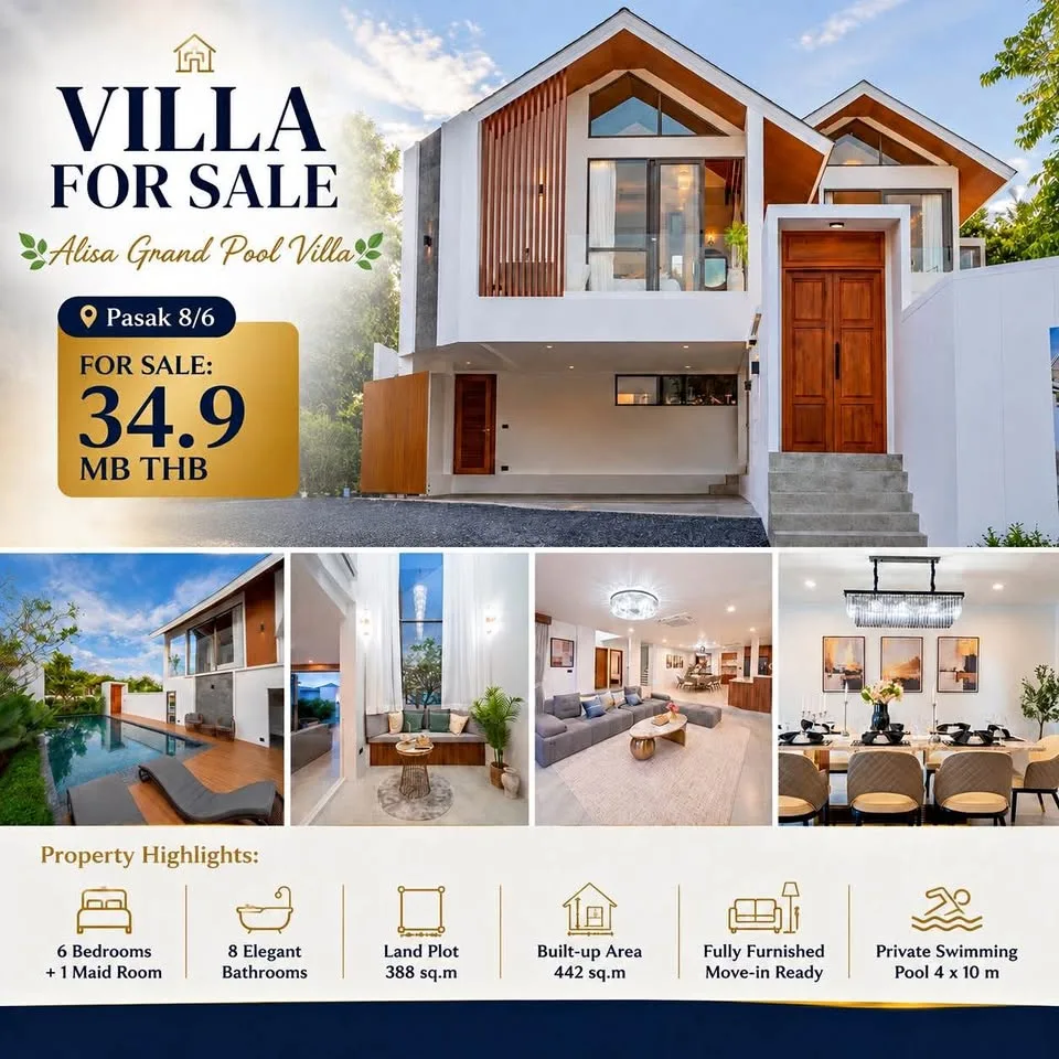 Spacious Villa for Sale with Private Pool at Alisa Grand Pasak 8/6