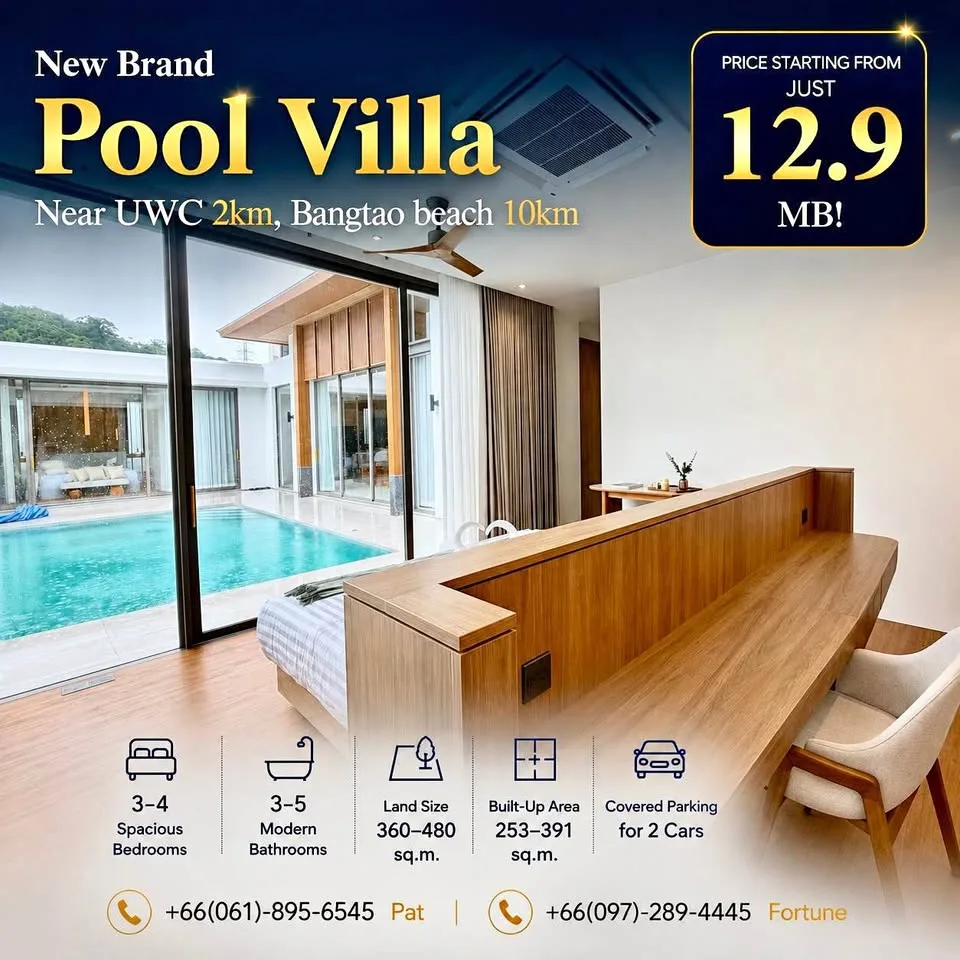New Brand 3-Bedroom Pool Villa Near UWC, Bang Tao, Phuket