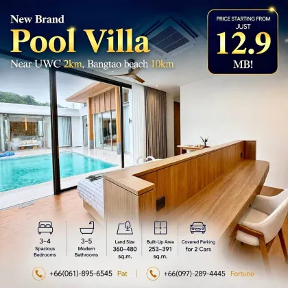 Villa neuve avec piscine 3 chambres près de UWC, Bang Tao, Phuket