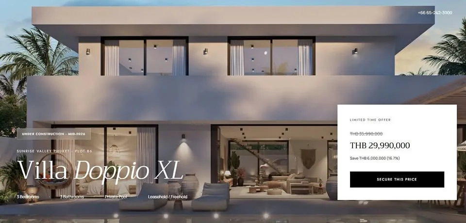 Villa Doppio XL - 3 chambres, 3.5 salles de bain avec piscine privée à Cherng Talay