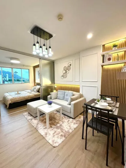 Condo 1 chambre en coin, 6e étage, D Condo Kathu, prêt à habiter