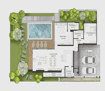 Просторная вилла с 3 спальнями, бассейном и видом на озеро в Casa Signature, Ratsada