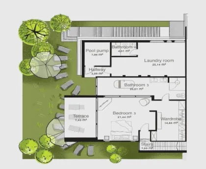 Просторная вилла с 3 спальнями, бассейном и видом на озеро в Casa Signature, Ratsada
