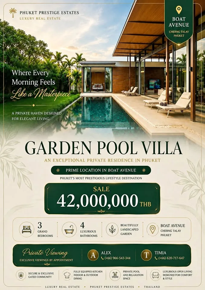 Ultra-Luxus Garten-Pool-Villa in Boat Avenue, Cherng Talay